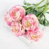 Dekorativa blommor 1pc Artificial Real Touch Silk Ranunculus Blush Flower Bridal Bouquet Floral Arrangement Home Party Wedding Decoration