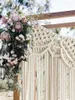 Tapisseries ourwarm boho mariage décoration macrame arrière 100x115cm corde en coton po stand de cabine suspendue MJ81401