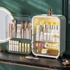 Light Luxury Cosmetics Storage Box with Led Mirror Dustproof Drawer Make up Skin Care Organizer Vanity Table Shelf 240327