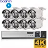 System Gadinan 4K 8MP NVR Ultra HD POE IP Security Camera System Kit Audio Outdoor Bullet Video Human Detection Video Surveillance