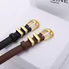 Men de cinturón de diseñador clásico Cinturones de lujo delgados para mujeres diseñador de 1.8 cm de ancho Ceinture Ceinture Luxe Fashion Cinturón de cuero marrón negro para mujer.