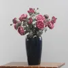 Fleurs décoratives Peony Flower Simulation Silk Fake Floral Bouquet 2 pour Head Home Wedding Party Decoration Arrangement