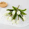 Dekorative Blumen 32 cm künstlicher Tulpenstrauß mit 9 falschen Köpfen Hochzeit Home Dekoration