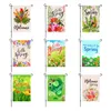 Courtyard bandiera del giardino di felice primavera Benvenuto Hello Spring Flower Bird Yard Flag Material di lino P304