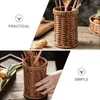 Opslagflessen keukengerei imitatie rattan chopstick houder hand geweven flatware organizer bestek mand zilverwerk aanrecht