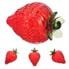 Party Decoration Crystal Strawberry Ornament Office Decor Fruit Desktop Figurine Home Decorative Prop White Ornaments Table Adornment