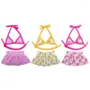 Hondenkledinghonden strandjurk voor kleine mode puppy badmode bloemenprint bikini's set zwemrok rok bichons teddydogs