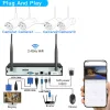 Системная беспроводная камера Wi -Fi 5MP Audio Smart AI Detection Detection Outdoor Security Camera 10CH NVR Система видеонаблюдения EseEcloud