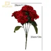 Flores decorativas 5 cabeças Hydrangea seda vermelha rosa artificial Fake Bouquet Flor Arranjos para decoração de casamento em casa