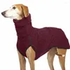 개 의류 이탈리아 그레이하운드 옷은 가벼운 겨울 따뜻한 중간 큰 2 다리 휘트 양털 조끼 소프트 애완 동물 풀오버