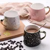 Tazze tazze in ceramica a stella nordica con tazze da caffè dipinte in oro cucchiai cupi di latte ufficio pomeridiano tazza regalo amici amici