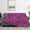 Dekens roze luipaardprint Cheetah dierenspot flanel grappige zachte gooi deken voor huizendecoratie