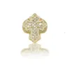 뜨거운 판매 패스 다이아몬드 테스터 Moissanite Ring Hip Hop Jewelry 925 Sterling Silver VVS Baguette Moissanite Cross Ring