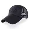 Basker vår sommarlinne netto hatt broderi unisex caps casual mesh baseball cap justerbara hattar för män kvinnor hiphop