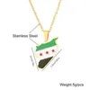 Colliers pendentifs Fashion Syrien Country Map Collier For Women Men Flag Clicle Chain