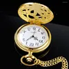 Orologi tascabili squisiti mostro oro oltopus quarzo orologio vintage catena di braccialetto collana da uomo e orologio per bambini