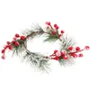 Decorative Flowers White Cedar Needle Fruit Wreath Christmas (Red) Decore Door Ornaments Rings Mini Chrismas Plastic Xmas Wreaths