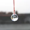 Decorative Figurines Crystal Faceted Smooth Balls With Red Strand Lamp Sun Catcher Fengshui Ball Prisms For Home Wedding Party Decoration