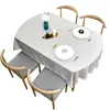 ToLa de mesa de alta qualidade de alta qualidade de luxo de algodão melange renda selvage lisão grossa de jantar de casamento de casamento capa oval
