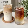 Wine Glasses 1PCS 415ml Bamboo Joint Glass Cup Transparent Coffee Mug Tea Juice Milk Water Drinkware Drinking