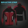 Stelt arsuxeo fleece thermisch fietsenjack herfst winter warming -up fiets kleding winddichte windbreaker jas mtb fiets jerseys