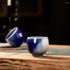 Tazze di piattini a temperatura ad alta temperatura glassata ceramica tazza di tè singola maestro fatto a mano privato