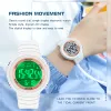 Montres Sanda Watch 6022 Fashion Sport Woards Woards White 50m Waterproof Digital Watch for Girl Casual Wristwatch Relogio Feminino