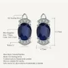 Orecchini Gallet Gem Nuovi orecchini classici blu naturali ovali da 2,02ct Ovali Natural Blu Classic Orecchini 925 Orecchini per borchie in argento sterling per donne