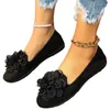 Casual Shoes Women's On Sale 2024 Fashion Slip Flats Autumn Round Toe Solid Mesh Flower Shallow Mouth Low-heeled Women