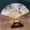 Decoratieve beeldjes 1 PCS Chinese stijl houten hand vastgehouden ventilatordisplay -standaard opvouwbare tafelhouder opbergrekbasis