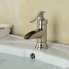 Robinets de lavabo de salle de bain Bakala blanc / nickel / orbe / antique couleur fini finition cascade robinet robinet bassin robinet avec eau froide