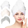 Serviette aux cheveux microfibres longs épais séchés serviettes serviettes enveloppe pour les femmes micro-fibres baignade
