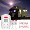 Dedektör Kablosuz PIR Hareket Sensörü Dedektör Alarmı 2 Uzaktan Kumanda Alarmı Ev Kulübesi için Kapı Penceresi Garaj Karavan Alarm Güvenlik Sistemi