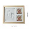 Enclosure bébé Pied de pouf à main Hands Pieds Moullon de moule Bebe Baby Photo Frame avec couverture d'empreinte digitale Ensemble bébé Growing Memorial Gift