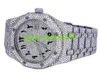 Diamanti artificiali rotondi in acciaio inossidabile diamanti moissanite orologi da uomo di lusso personalizzato da uomo completamente ghiacciato completamente ghiacciato