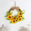 Fleurs décoratives semi-cercle couronne de tournesol Festival Decoration Porte de porte suspendue Garland artificiel 30 cm pour l'extérieur