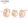 Collier Boucles d'oreilles Set Xuping Bijoux Rose Gold Color Fashion Europe Style Oreille et bague pour les femmes Gift de la fête des Mères 64980