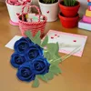 Fleurs décoratives 5pcs roses artificielles fausses cadeaux de la Saint Valentin pour copine table maître maître de la décoration de la maison