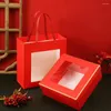 Emballage cadeau Un ensemble d'emballage de boîte à fenêtre avec des cadeaux de mariage de sac DIY la Saint-Valentin et l'année Noël