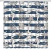 Cortinas de chuveiro Cortina de estrela do mar Green Stripes Anchor Seahorse Conch Summer Summer Sea Animal Prind Decor de Banheiro