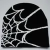 Dziwne kapelusz męskie i damskie Jacquard Hat Autumn and Winter Outdoor Cycling Hat Spider Web ciepło dla dorosłych moda y2k