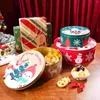 Storage Bottles Container Lid Christmas Tin Box Candy Gift Containers Tinplate Cookie Cases