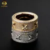 925 Anelli di lusso Fashion Moissanite Hip Hop Gioielli Hip Hop Uomo Gold Sterling Sterling Mens VVS Anello di diamanti moissanite