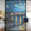 Window Stickers Privacy Film Retro Oil Painting Decorative Anti-Peeping Static Cling Opaque Glass Sticker For Homedecor