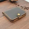 Taillezakken Vintage Handmade Crazy House Echte Leather Men Card Holder Credit Wallet ID Case Cover