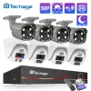 Système Techage 8CH H.265 5MP POE NVR Kit Twoway Audio Smart AI Face Détection e-mail Alerte CCTV Video Poe Security Camera System