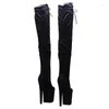 Dance Shoes LAIJIANJINXIA 20CM/8Inch Suede Upper Women's Platform Party High Heels Modern Over The Knee Boots Pole 148