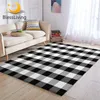 Dywany błogosławi tartan duży do salonu Szkocki wzór gry dywan szachownicza dywan 122x183 czarny biały alfombra