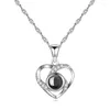 Chaines Love Heart Projection Collier 100 Langages I You Pendant Bijoux pour petite amie Couple de mode Romantic Fashion Accessoires Cadeaux