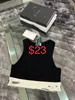 Summer White Women Tops Tees Crop Bordado Sexy Off Ombro Black Tank Casual Sleeseless Backless Top Sirts Designer Solid Color Vest Xufeng456